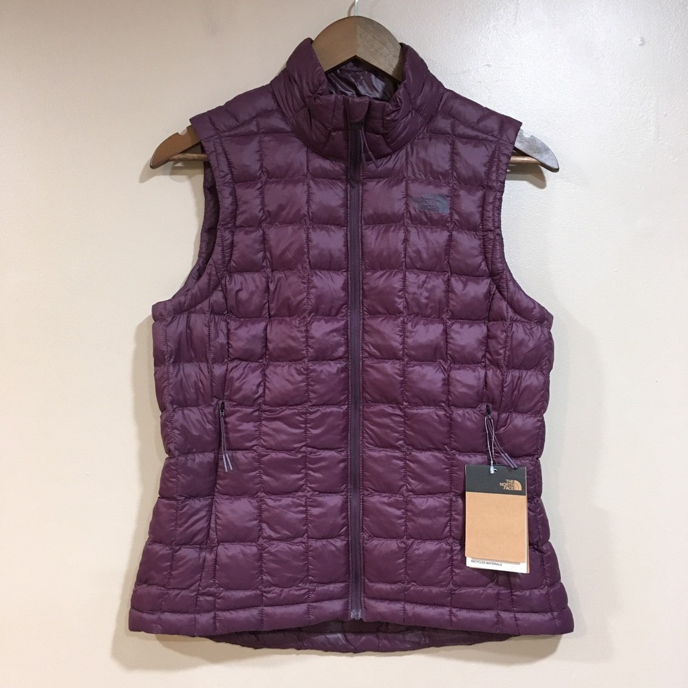 The North Face ThermoBall Puffer Vest Womens S Purple Blackberry Wine Slim Fit